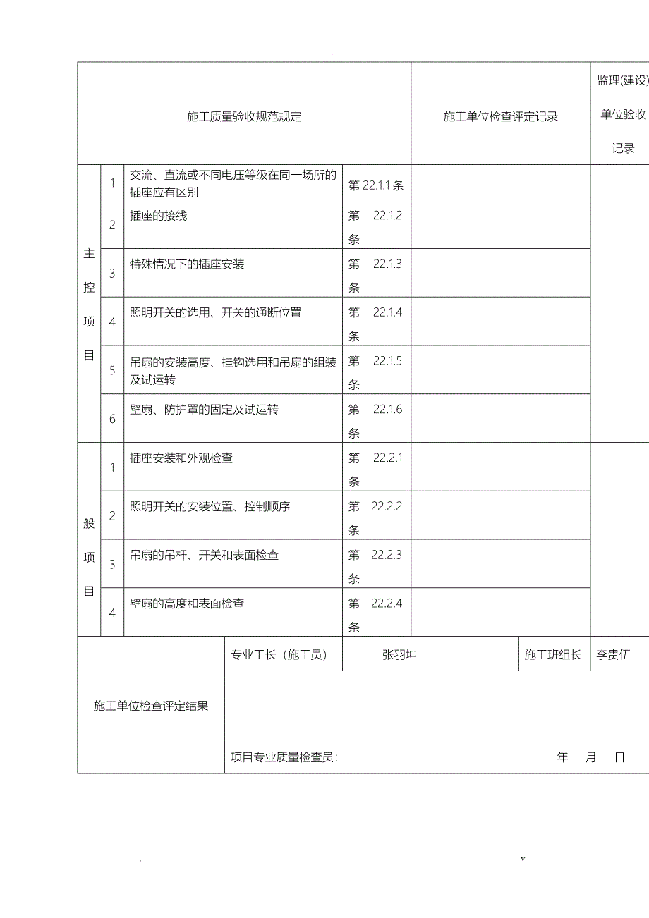 水电安装检验批质量验收记录表_第4页