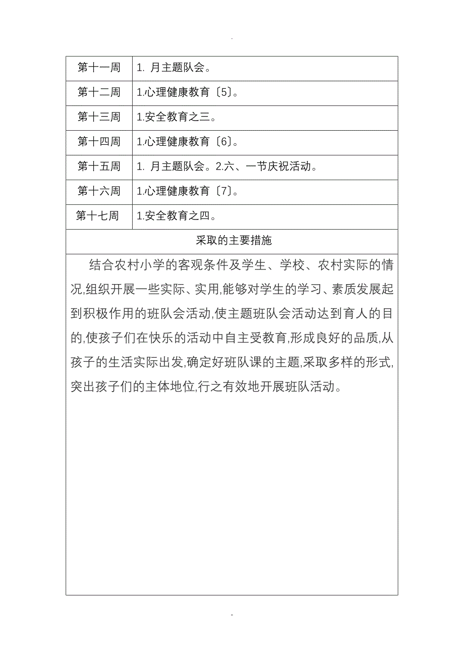 少先队活动计划表及记录表样表_第2页