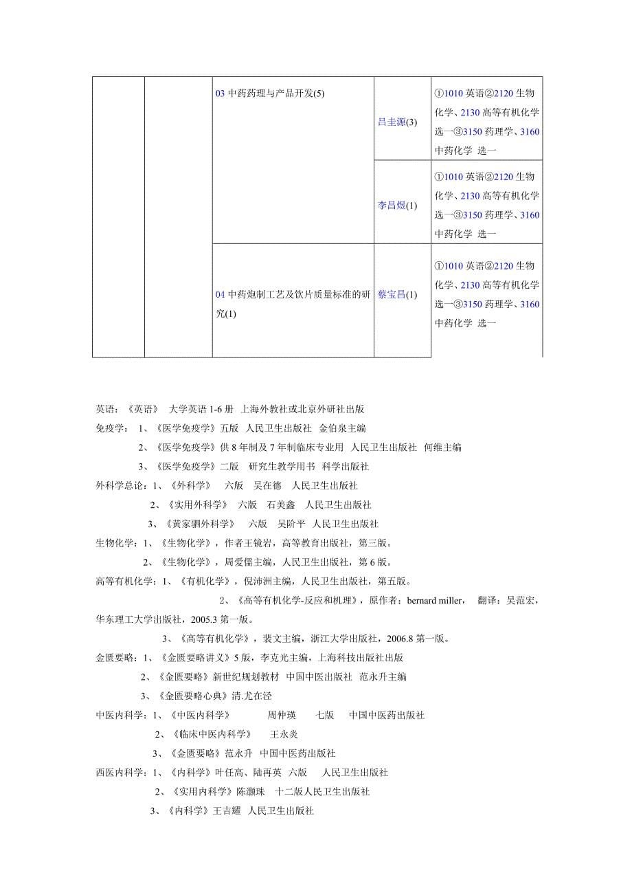 浙江中医药大学博士研究生招生简章及专业目录_第5页