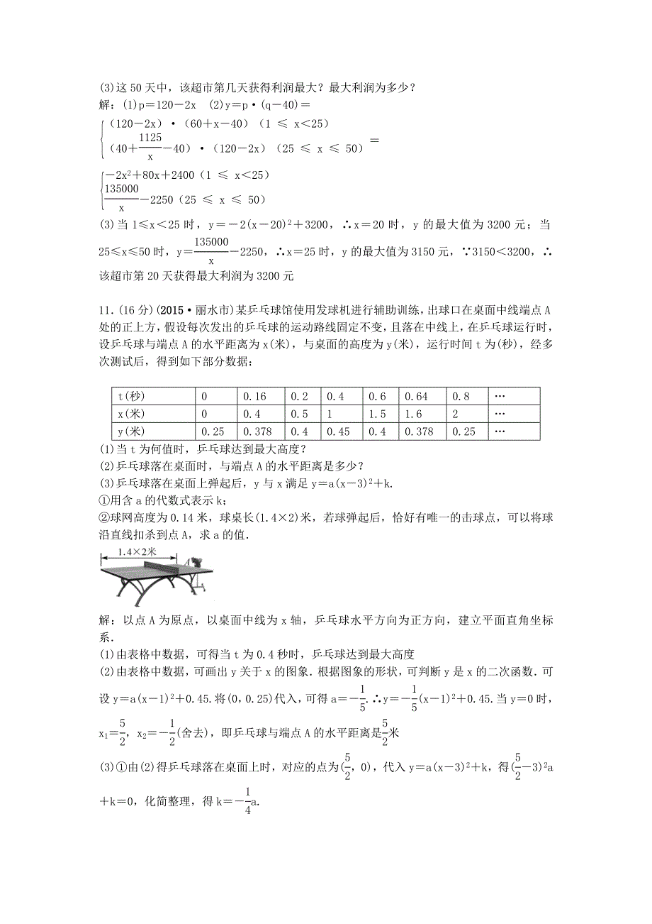 【甘肃省】中考数学考点突破14函数的应用含答案_第4页