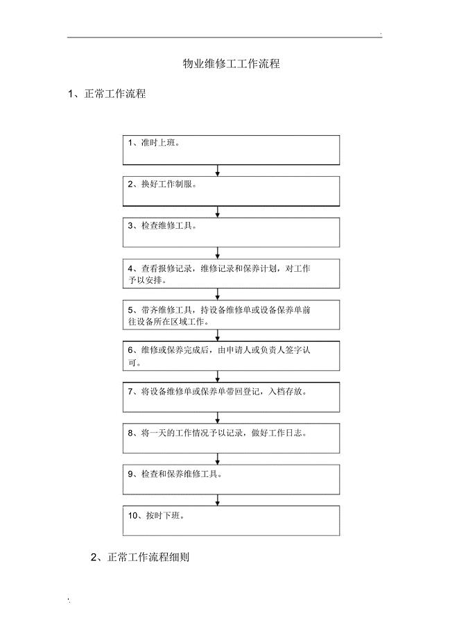 维修工工作流程