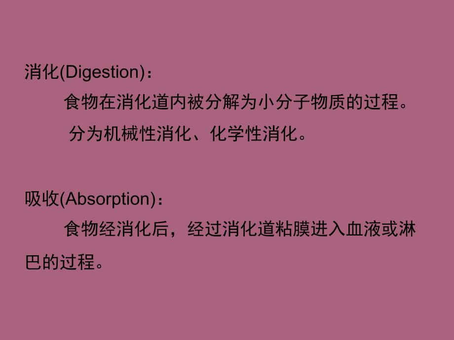 食物在消化道内被分解为小分子物质的过程分为机械性消化化学性消化ppt课件_第2页