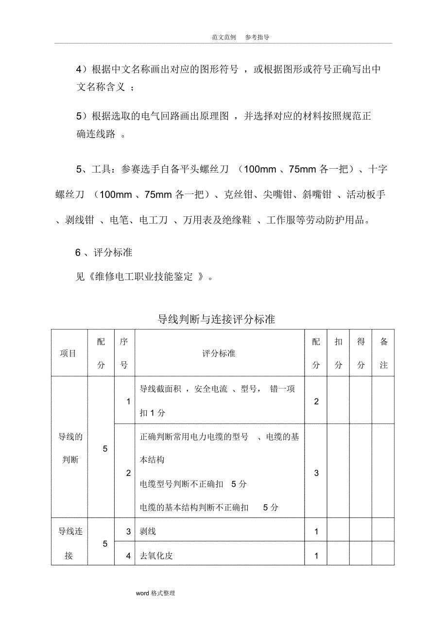 电工技术比武竞赛方案_第5页