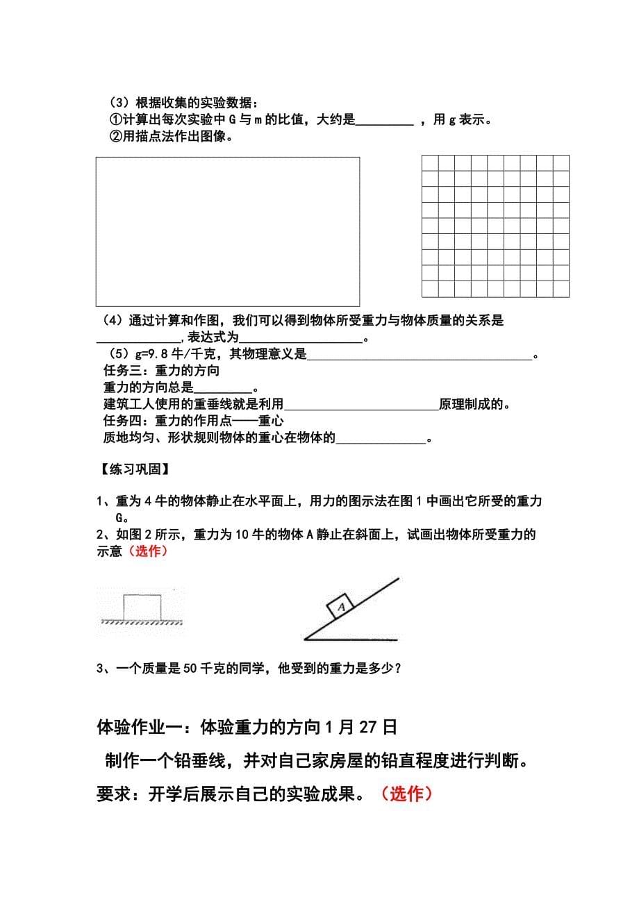 八年级下册物理寒假作业导学案_第5页