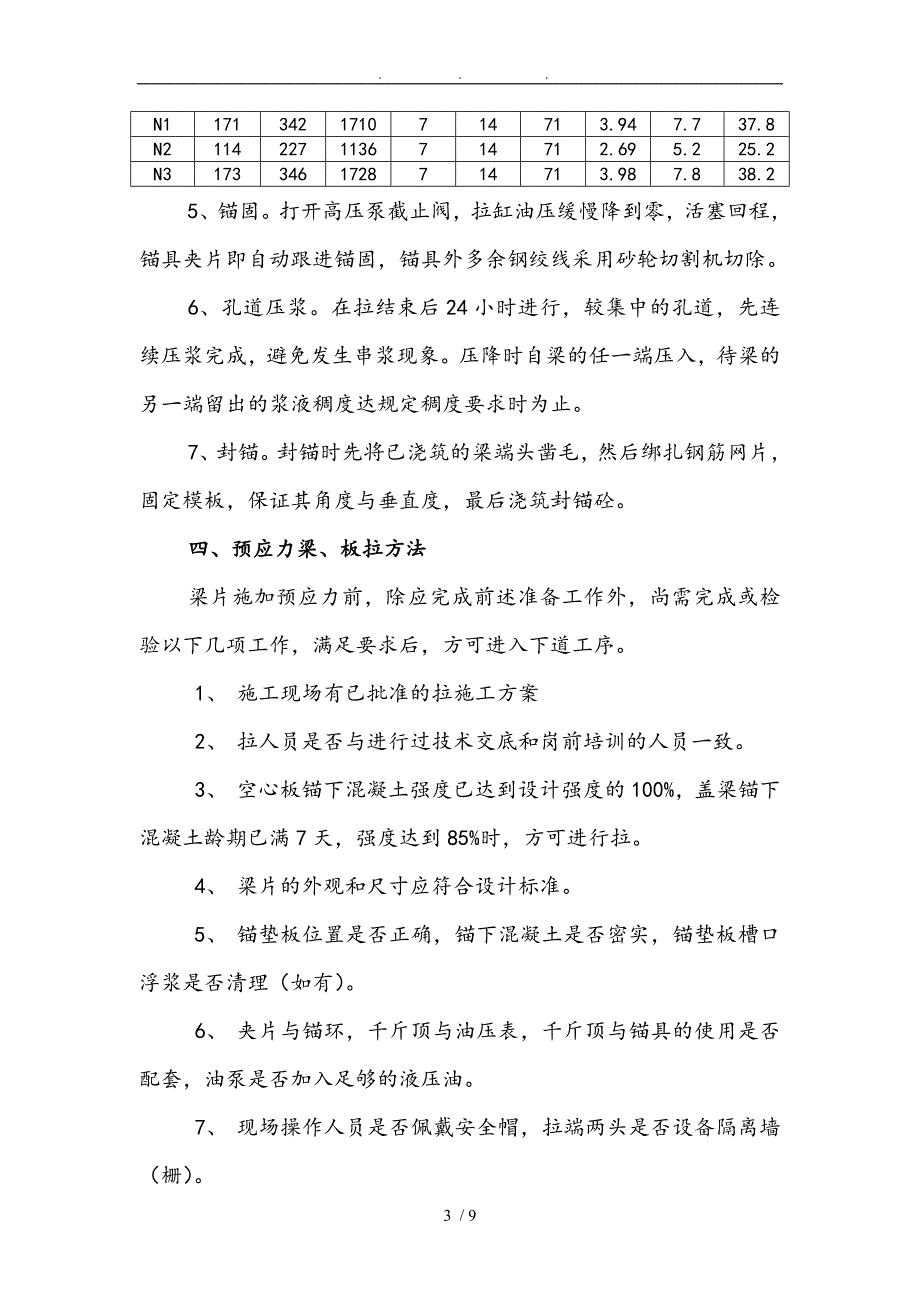 后张法预应力梁张拉工程施工组织设计方案_第3页