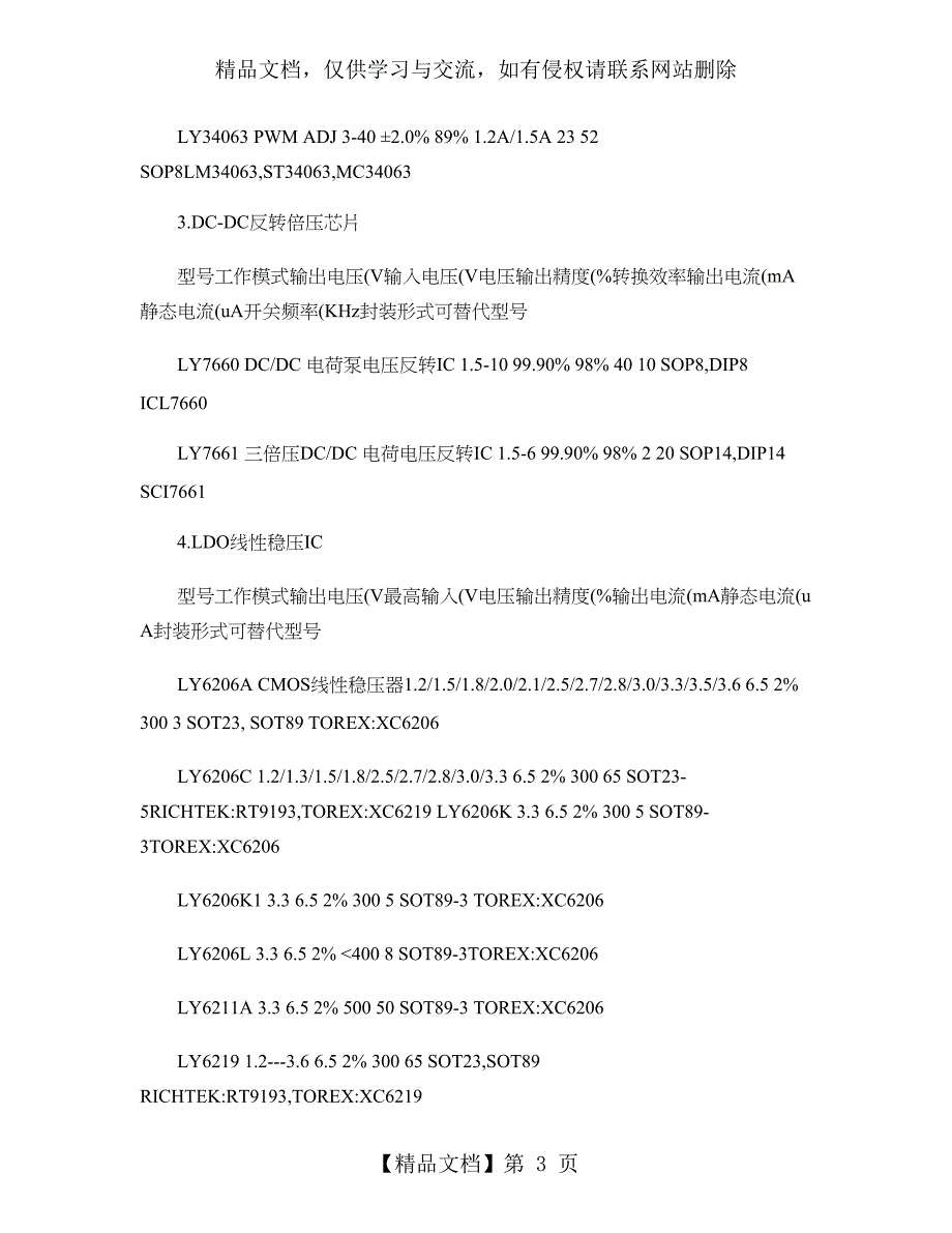 ht7533电源管理IC-DC-DC升压芯片-DC-DC降压_第3页