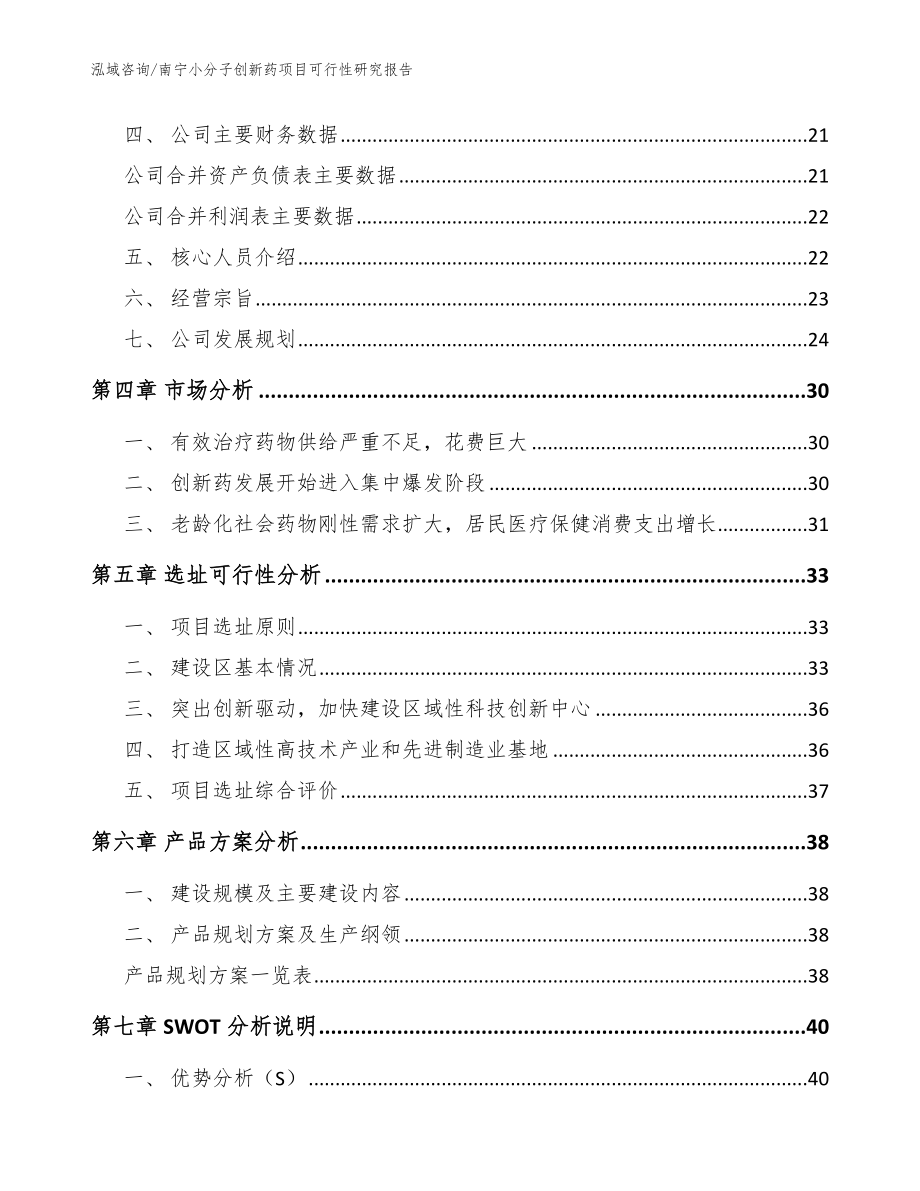 南宁小分子创新药项目可行性研究报告_范文_第2页