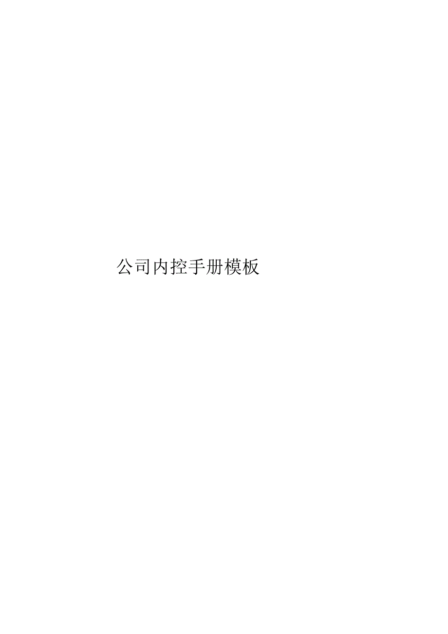 公司内控手册模板_第1页