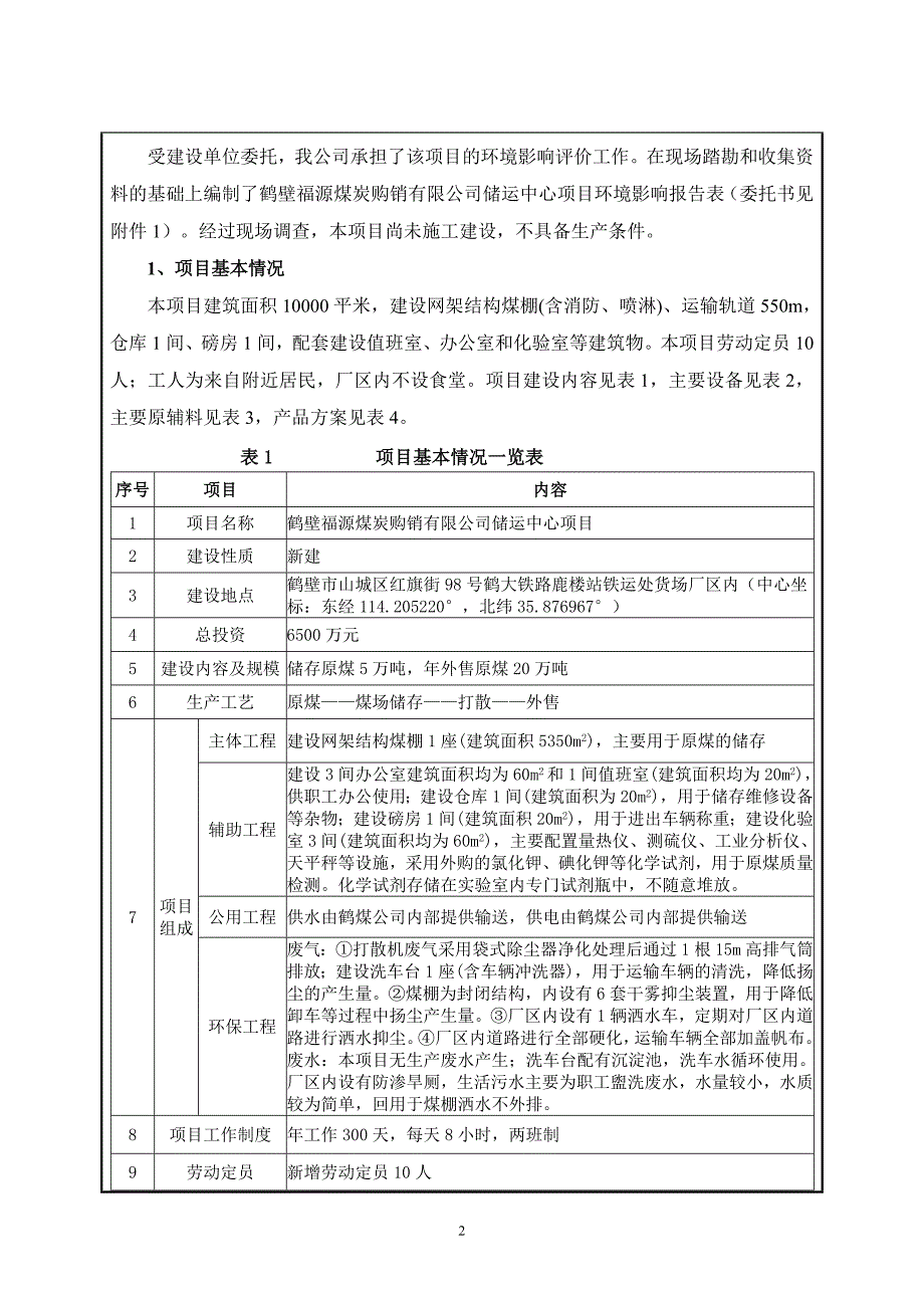 鹤壁福源煤炭购销有限公司储运中心项目环境影响报告.doc_第2页