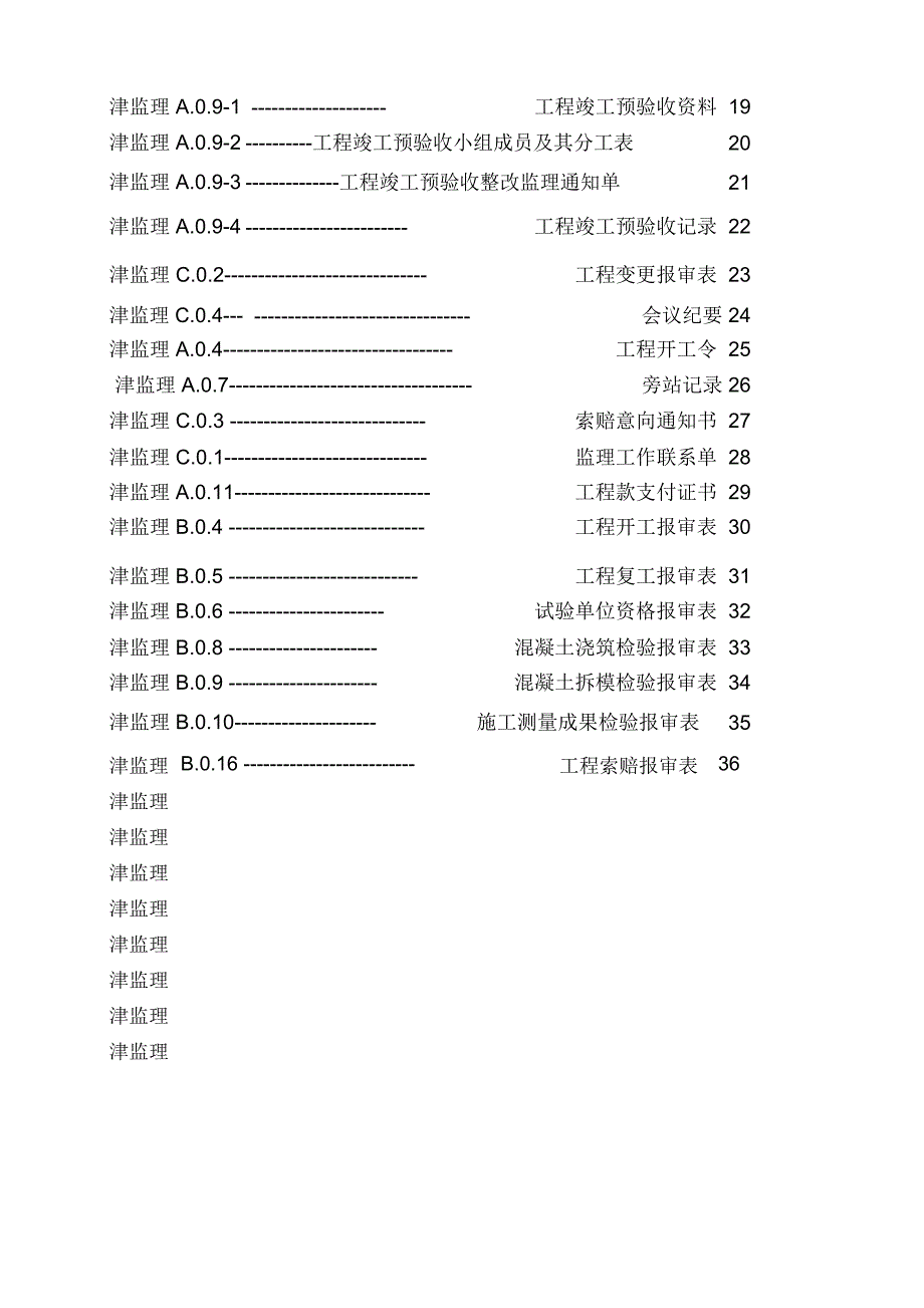 天津最新监理表格副本word文档良心出品_第2页