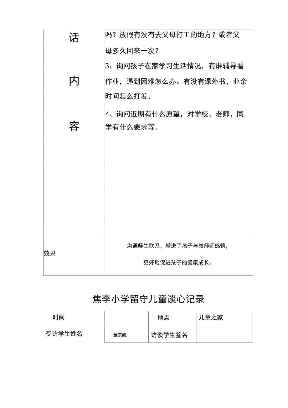 留守儿童谈心记录_第5页