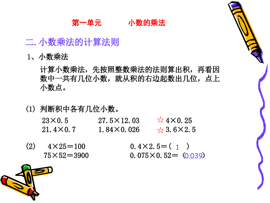 五年级数学上册第1单元小数乘法复习PPT课件_第3页