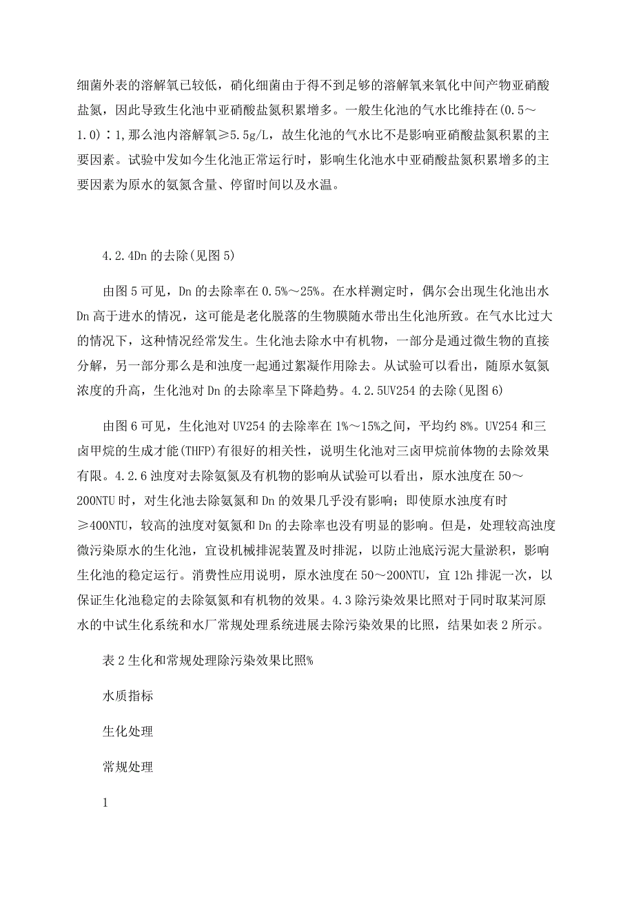 微污染原水的生物接触氧化预处理研究_第4页