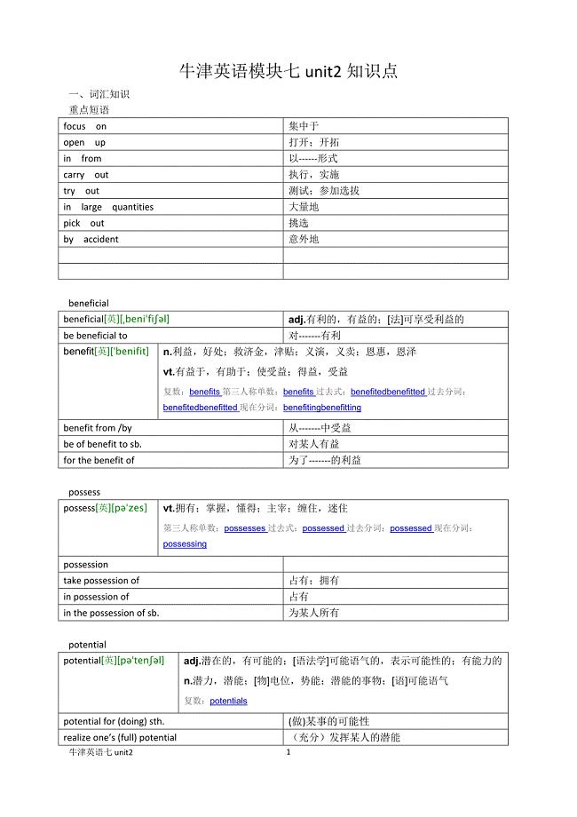 牛津英语模块七unit2知识点.docx