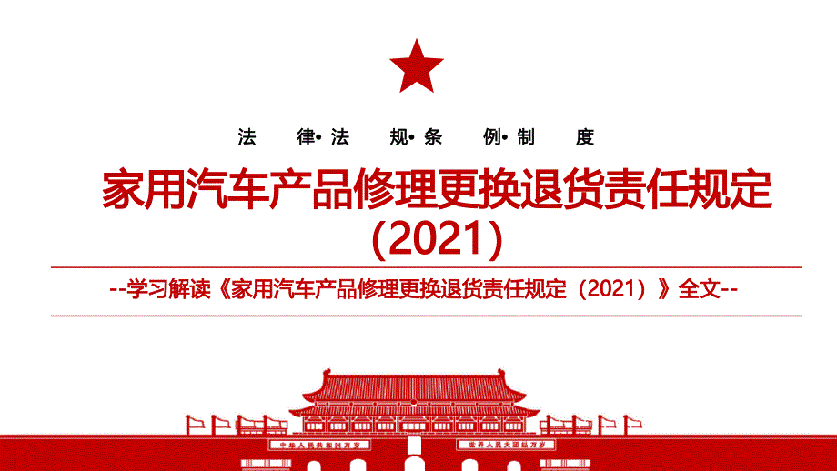 家用汽车产品修理更换退货责任规定全文学习材料PPT课件带内容_第1页