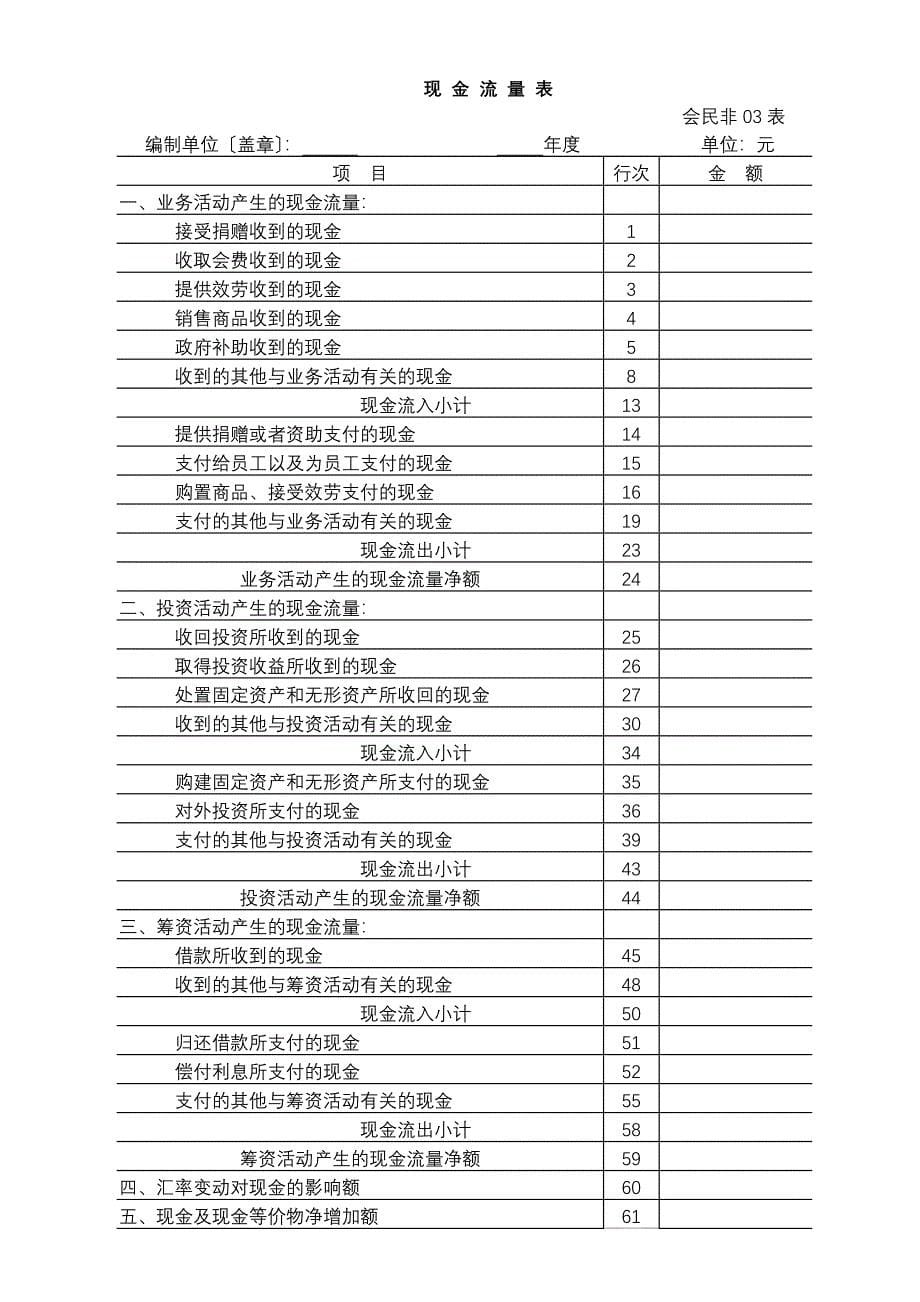 民办非企业单位会计报表 - 资产负债表_第5页