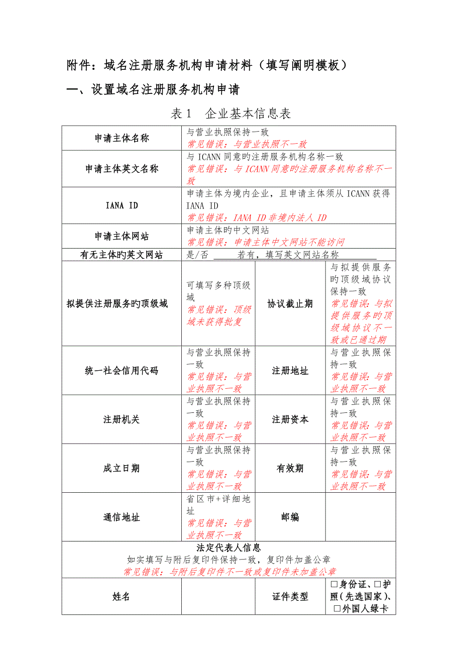 域名注册服务机构申请材料填写说明_第1页