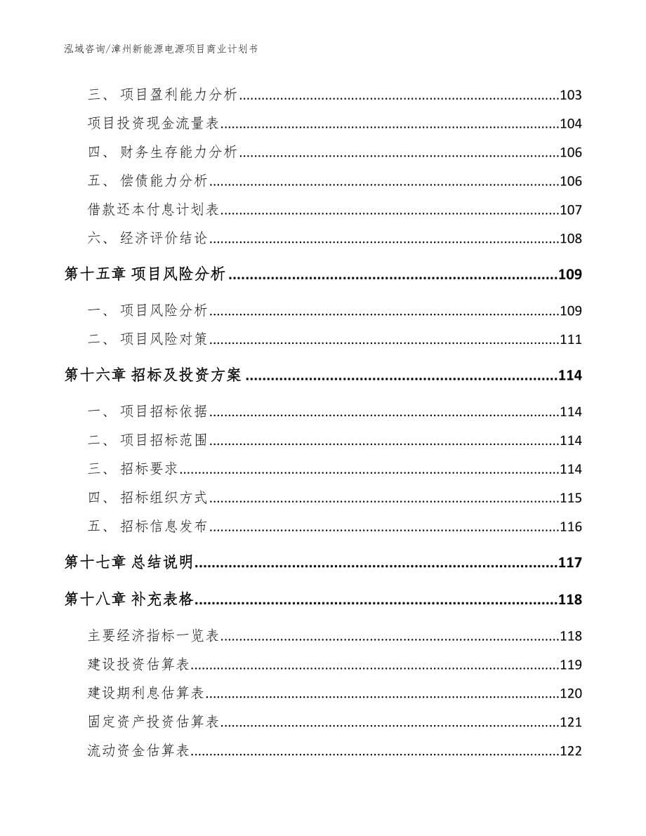漳州新能源电源项目商业计划书模板_第5页