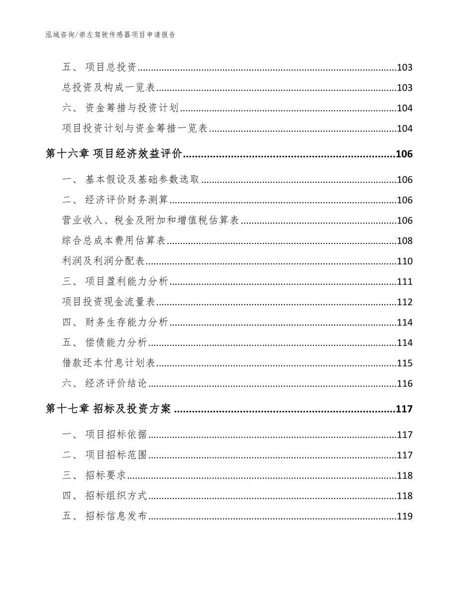 崇左驾驶传感器项目申请报告【参考模板】_第5页