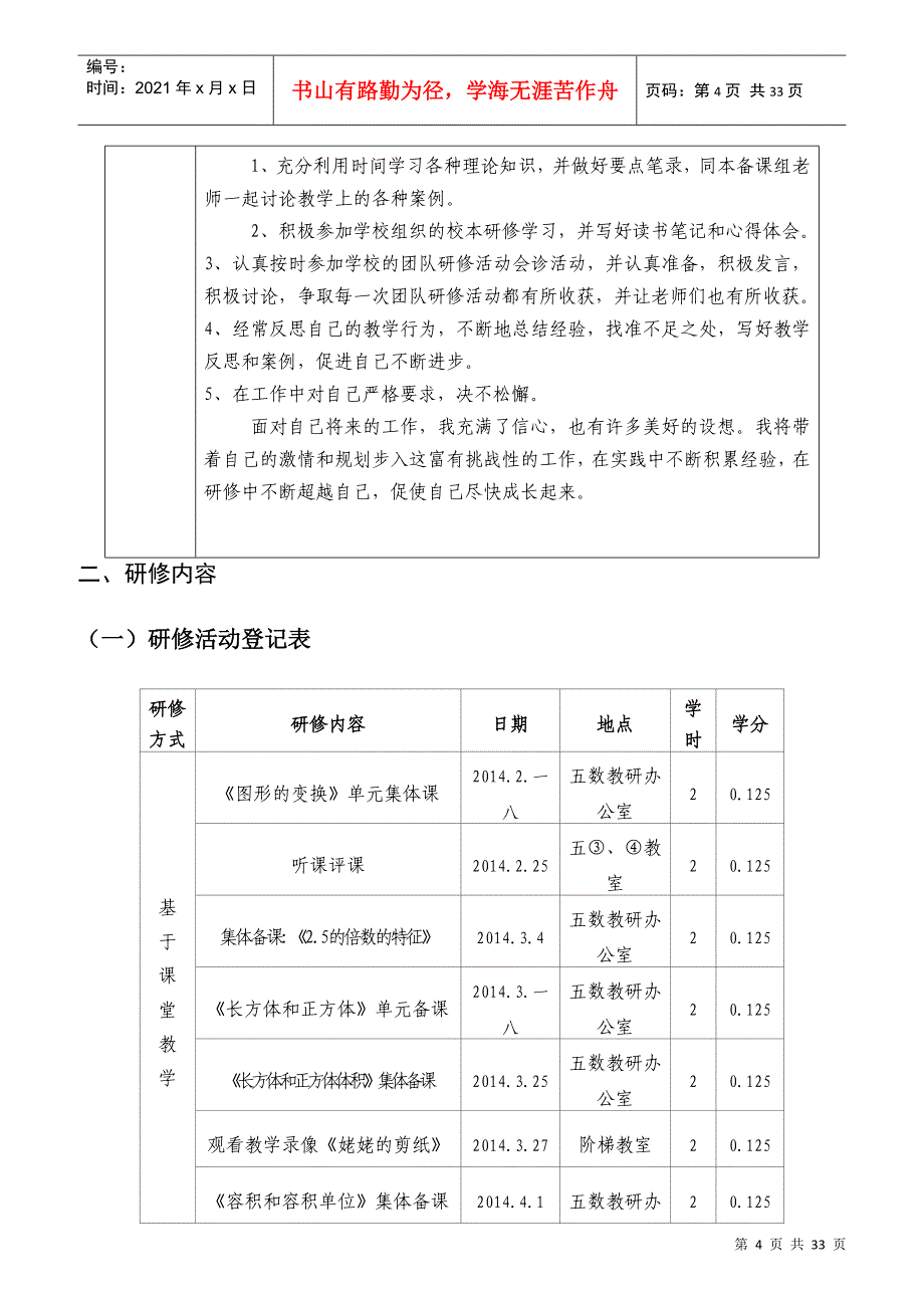 小学教师校本研修个人绩效评估报告_第4页