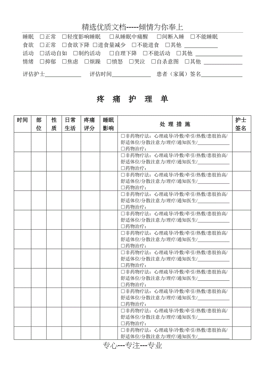 疼痛护理评估单、记录单_第2页