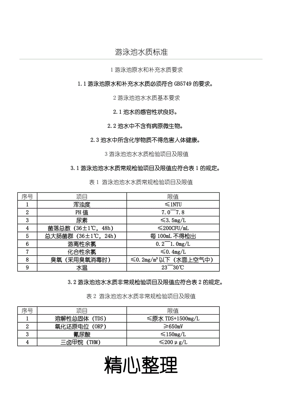 游泳池水质标准_第1页