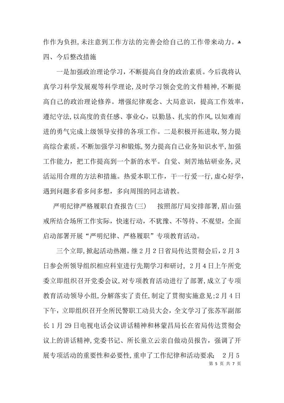 严明纪律严格履职的自查报告_第5页