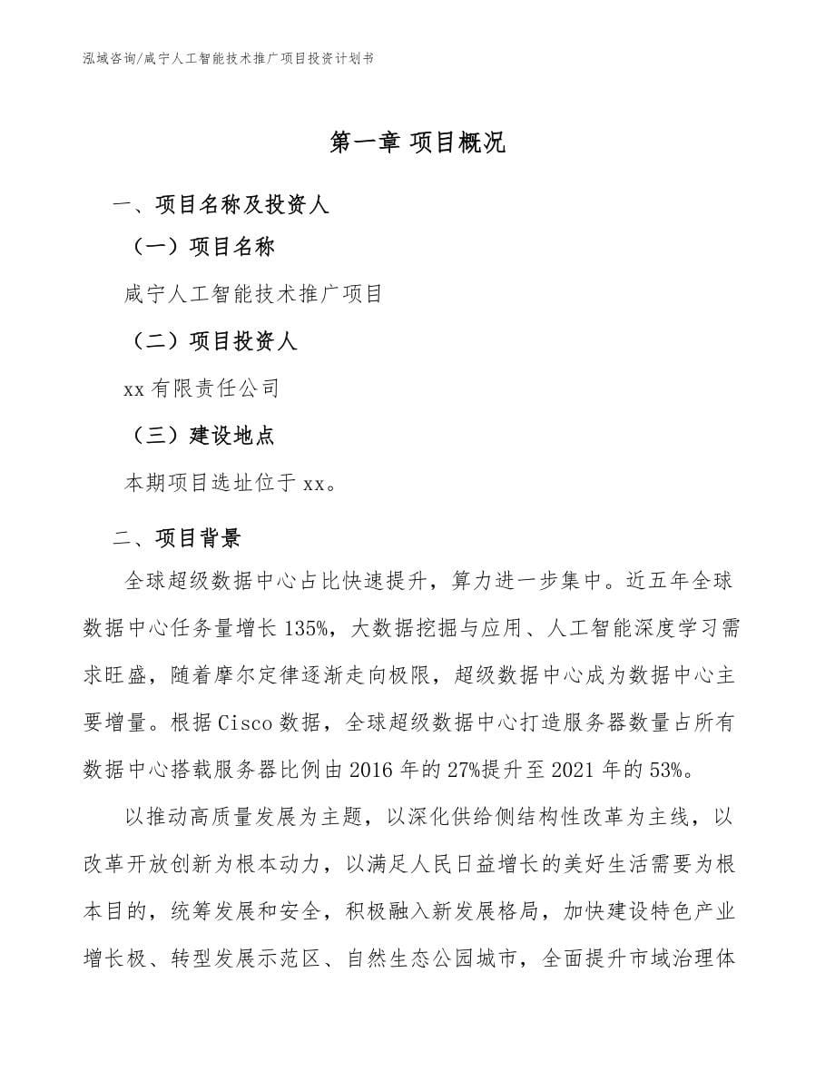 咸宁人工智能技术推广项目投资计划书_第5页