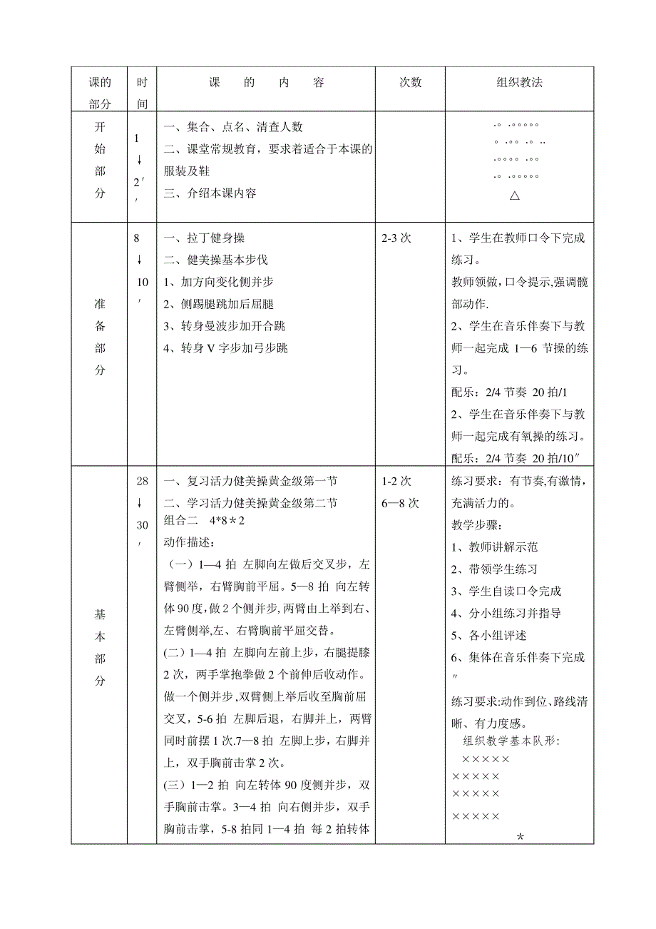 健美操课教案_第3页