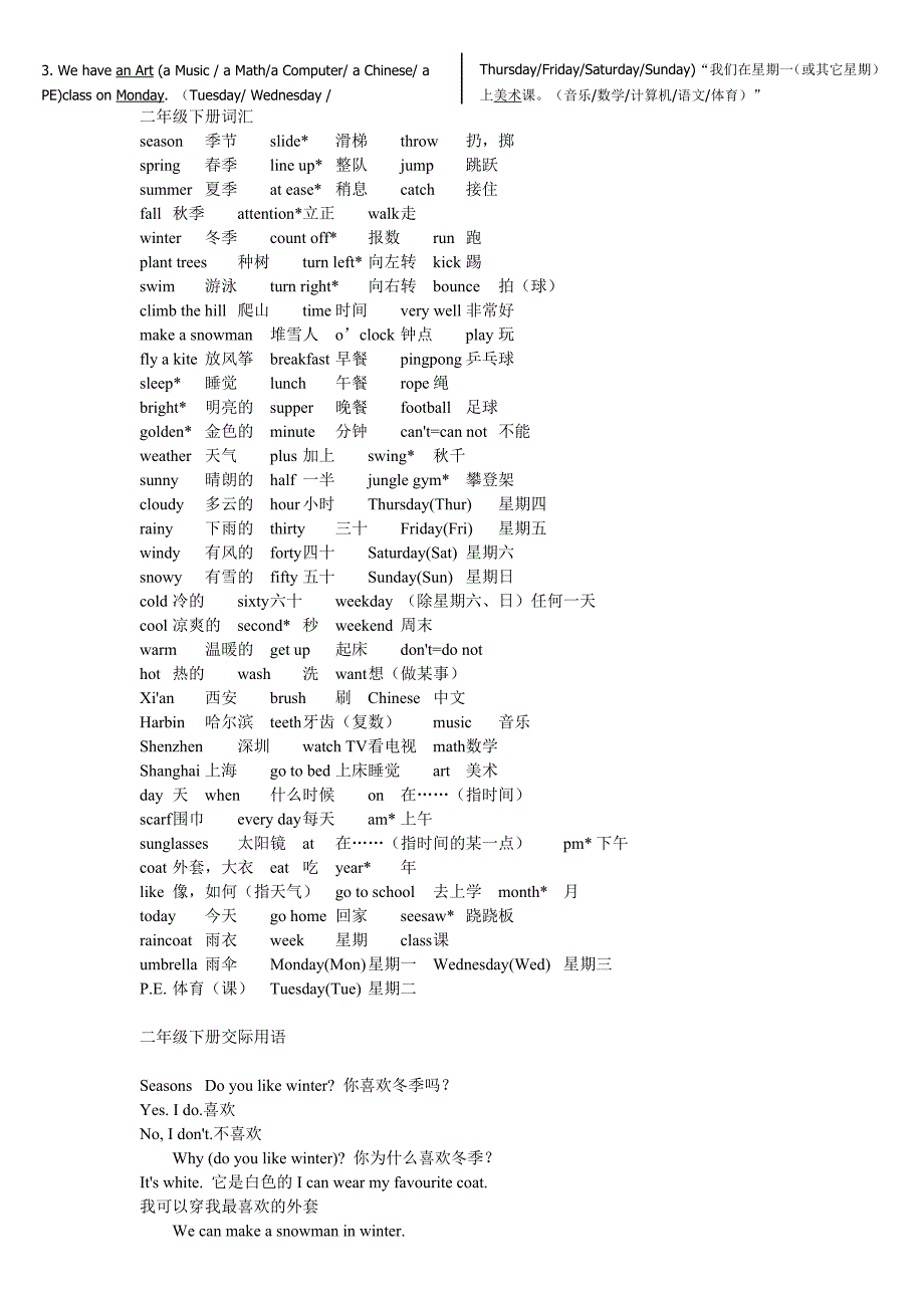 新起点英语二年级下册单词句型_第4页