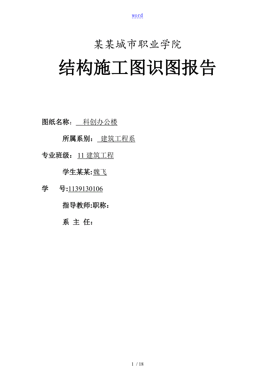 结构识图总结材料报告材料魏飞_第1页