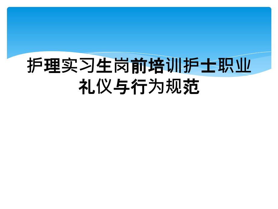 护理实习生岗前培训护士职业礼仪与行为规范_第1页