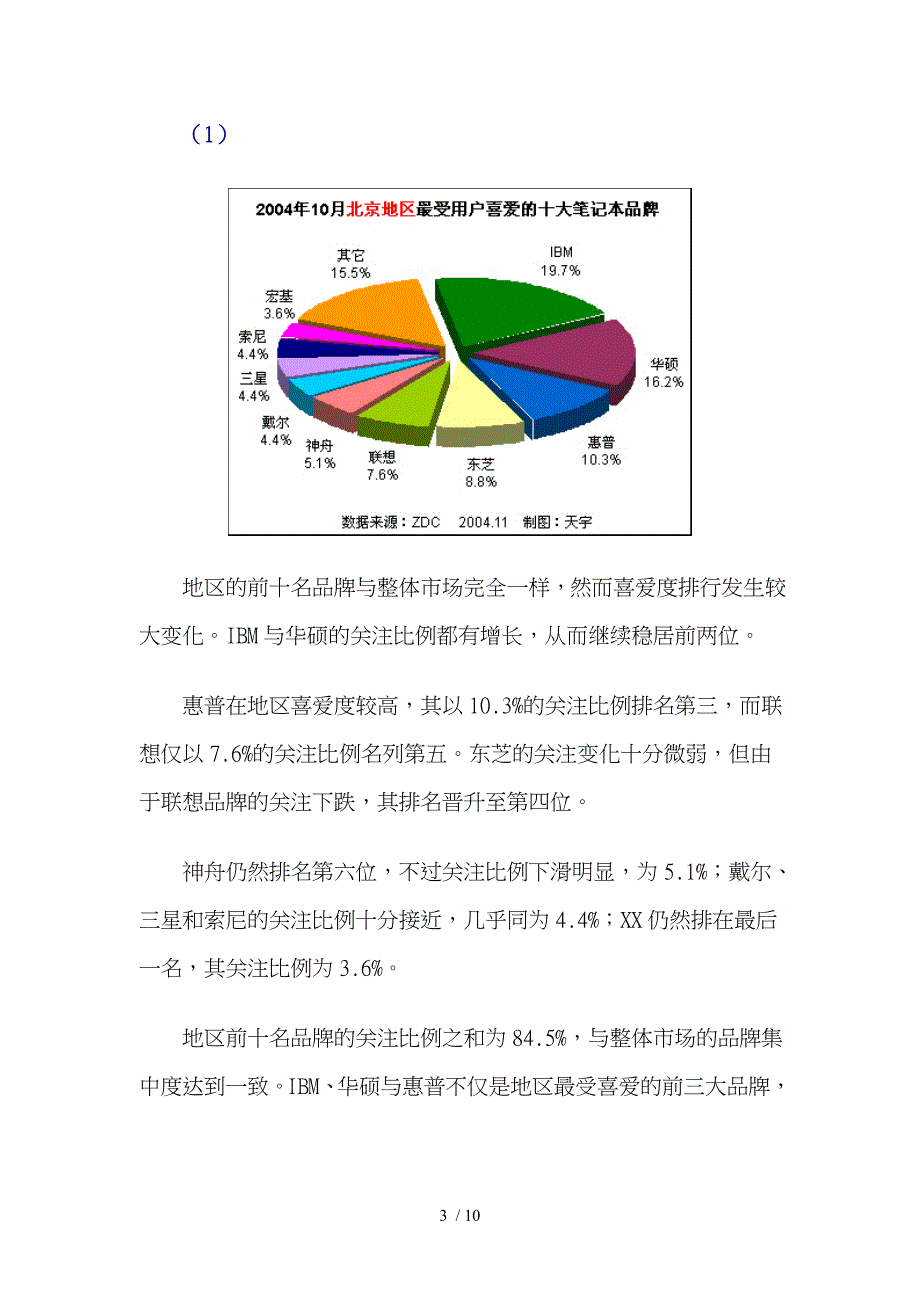 中国笔记本电脑市场用户喜爱度分析报告模版_第3页