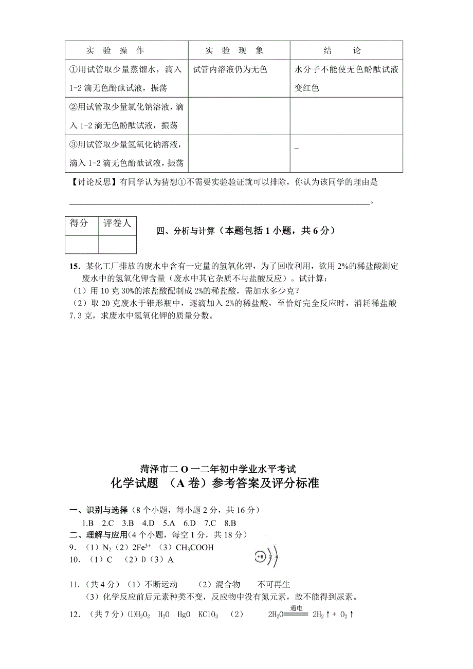 山东省菏泽市2012年中考化学试题.doc_第4页