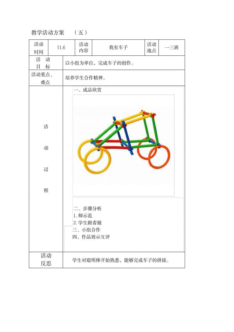 一年级小学拓展型课程教学设计_小学教育-小学考试_第5页