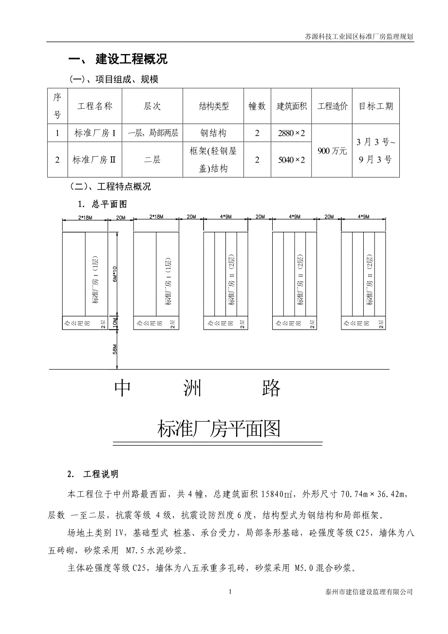 苏源科技工业园标准化厂房监理规划_第2页