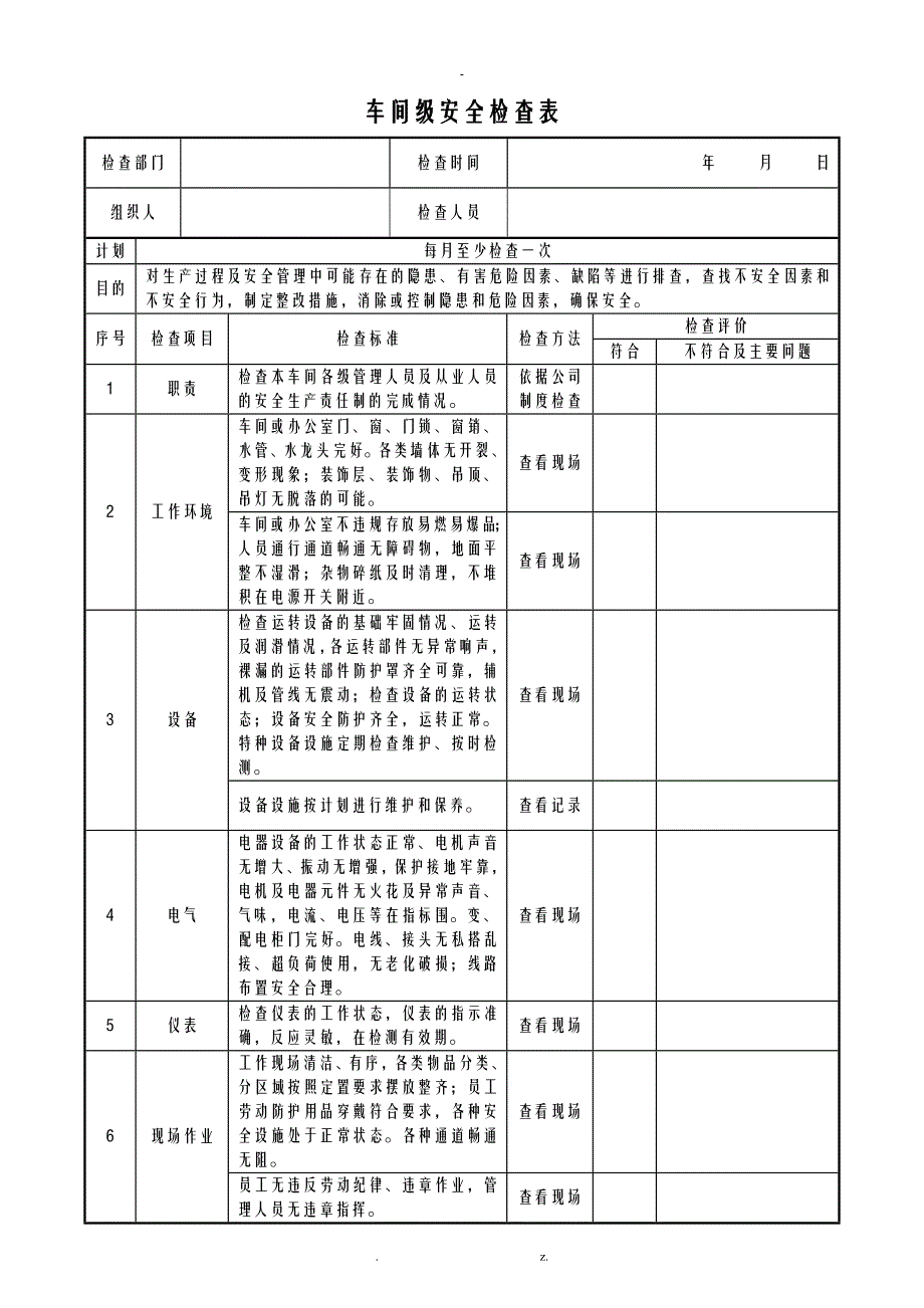 公司安全检查表_第4页