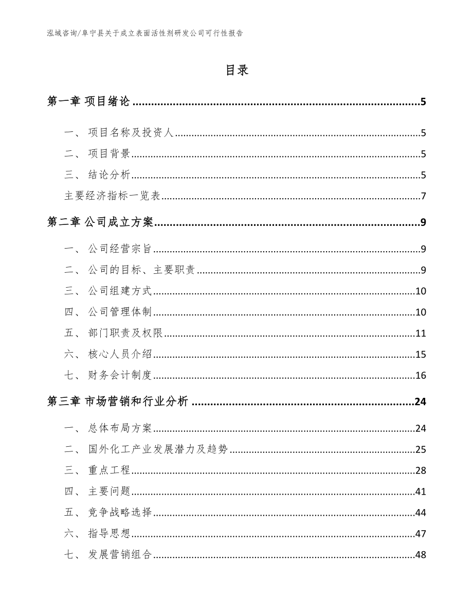 阜宁县关于成立表面活性剂研发公司可行性报告_第1页