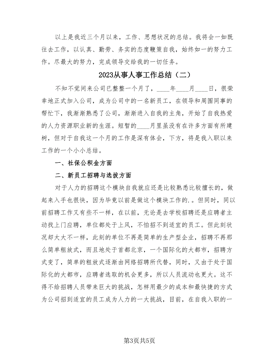 2023从事人事工作总结（2篇）.doc_第3页