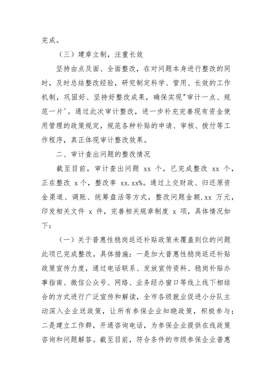 审计局审计查出问题整改情况汇报材料.docx_第2页