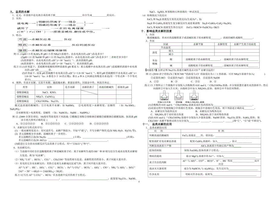 选修4_第三章《水溶液中的离子平衡复习》经典资料_第4页