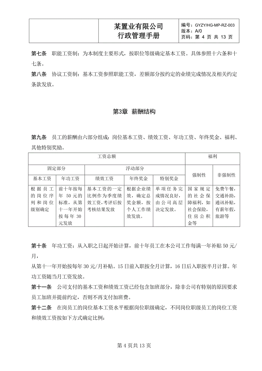 某房产公司薪酬管理制度(试行版)_第4页