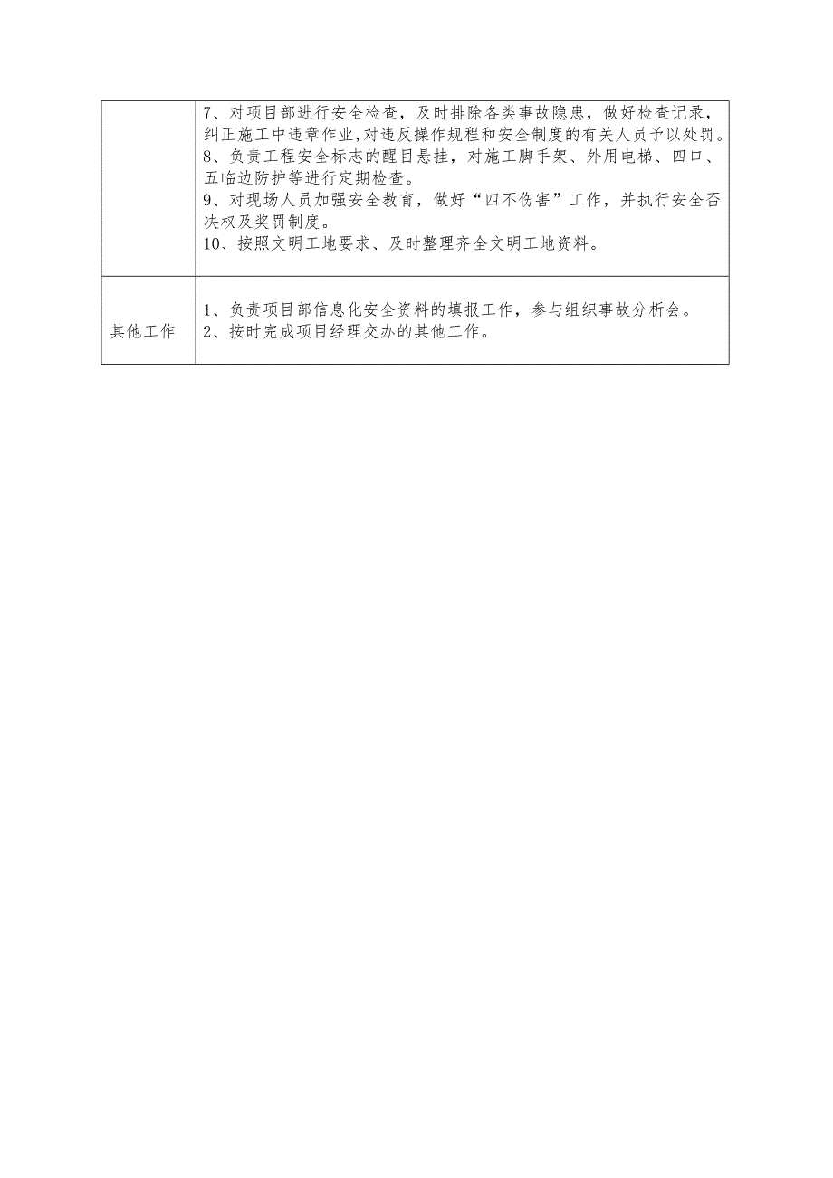 项目安全员岗位技能基本素质标准_第2页