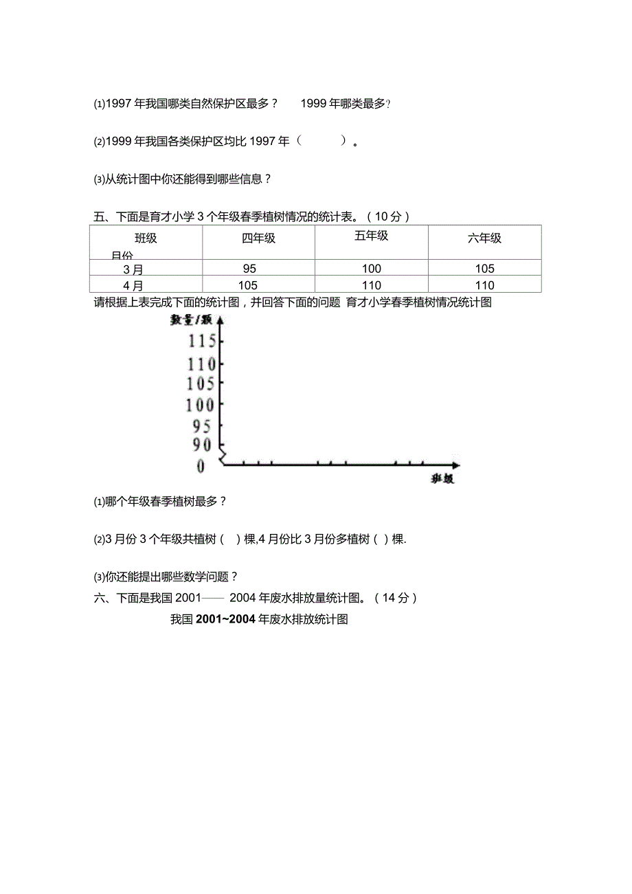 人教版四年级上册数学第六单元试卷(统计)_第2页