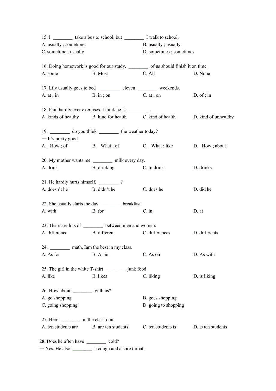 [初二英语]八年级英语期中练习_第2页