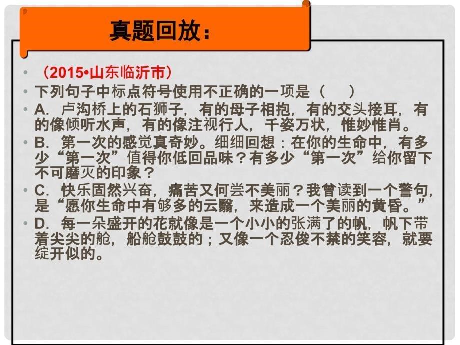 中考语文 专题复习五 标点课件_第5页