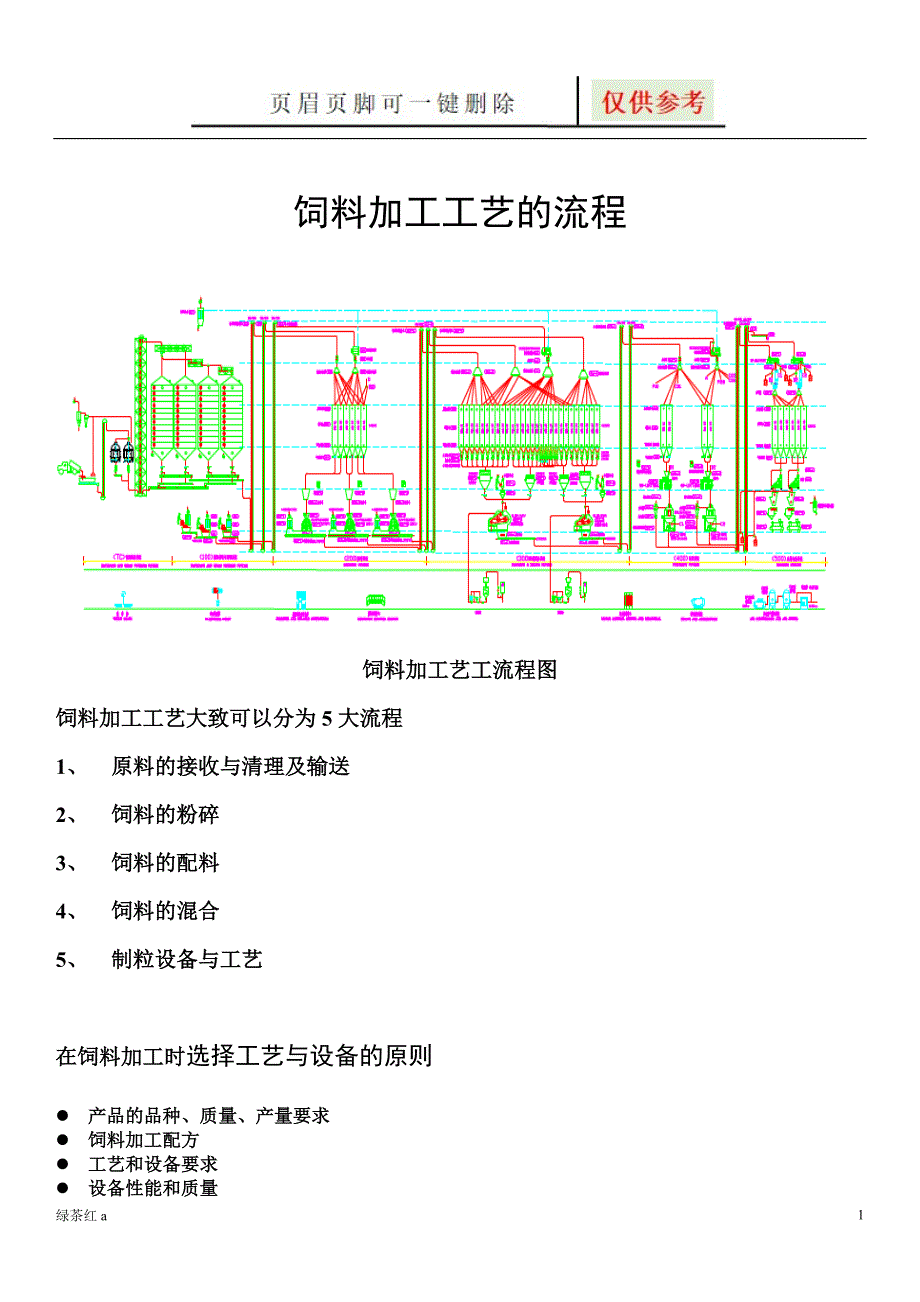 饲料加工的流程【稻谷文书】_第1页