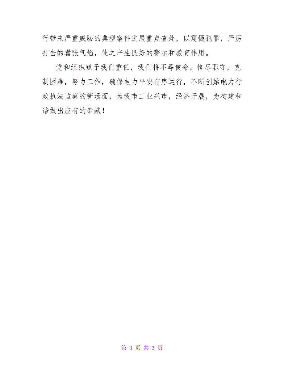 电力行政执法监察大队长任职表态发言材料_第3页