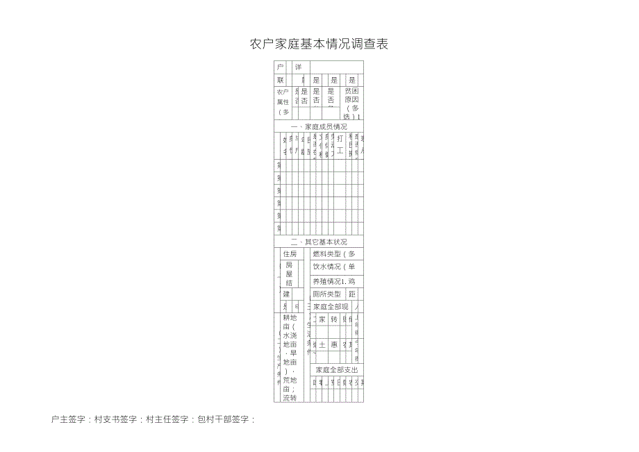 农户家庭基本情况调查表_第1页