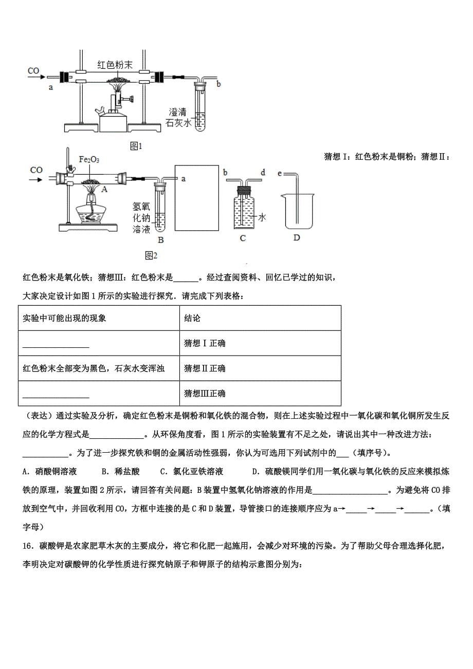 2023届天津市河北区扶轮中学中考冲刺卷化学试题（含答案解析）.doc_第5页